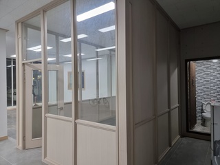 사무실칸막이_베이지오크_AGC및보드작업